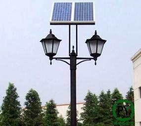 雙燈頭太陽能庭院燈